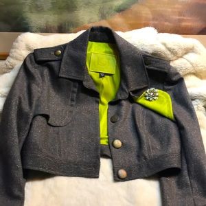 Bebe Bolero Jacket with Accent Lime-Lining